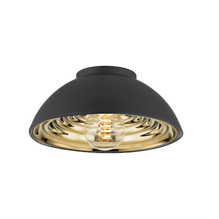 Troy Lighting Eclipse 1 Light Flush Mount 11.75 In. Soft Black C3712-SBK