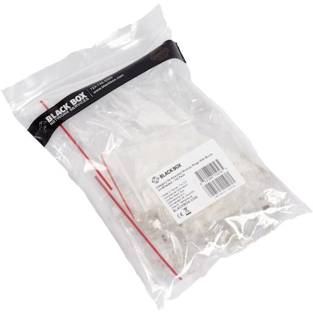 Black Box CAT6A MODULAR RJ-45 PLUG WITH LOAD BAR AND CLEAR SNAGLESS STRAIN RELIEF BOOT UNS, 100PK FMTP6A-CL-100PAK