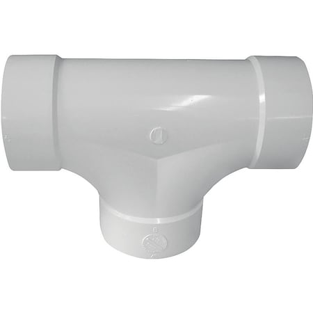 Genova CANPLAS Sanitary Pipe Tee, 4 in, Hub, PVC, White 414155BC
