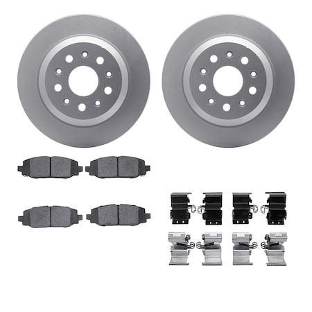 Dynamic Friction Co DFC GEOSPEC Coated Rotor- Heavy Duty Brake Pad includes Hardware 4412-42034