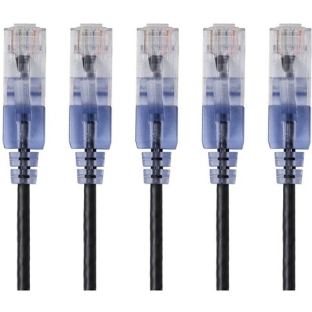 Monoprice Slim Cat6A Cable, 5 Pack, 5 ft.Black 15133