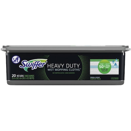 Swiffer Heavy-Duty Wet Refill Cloths, 10 x 8, Open Window Fresh, 20 Cloths, 6PK 76472