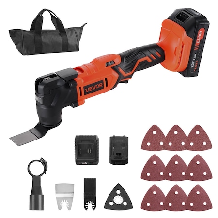 Vevor Cordless Oscillating Tool 20V Oscillating Multi Tool 6 Speed 2.0Ah Battery GX-LMT02