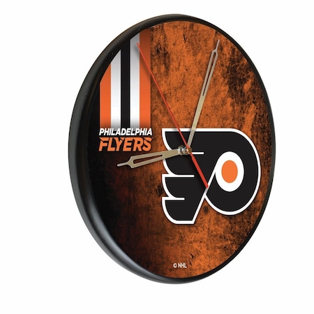 Holland Bar Stool Co Philadelphia Flyers  13" Solid Wood Clock WClkPBlk03PhiFly