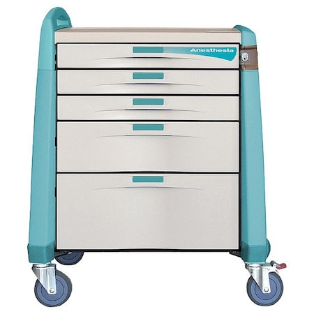 Capsa Healthcare Anesthesia Cart, 250 lb, Polymer, Assembled AM-AN-CMP-KEY-GR