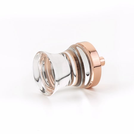 Schaub 1-1/8in City Lights Cabinet Knob Polished Rose Gold Finish 76-PRG