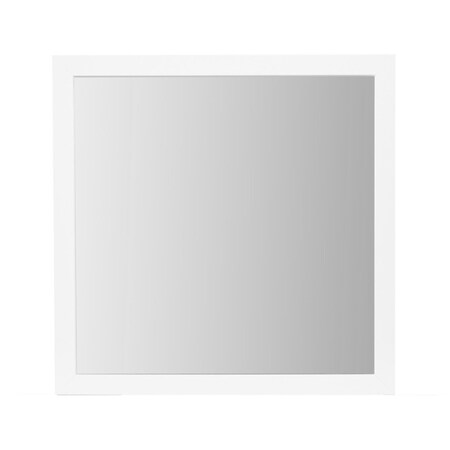 Homeroots 40" White Wood Square Dresser Mount Framed Mirror 564634