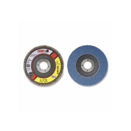 Cgw Abrasives Flap Discs, Z-Stainless, Regular, 4 1/2 in, 40 Grit, 7/8 Arbor, 13,300 rpm, T29, 10PK 421-31052