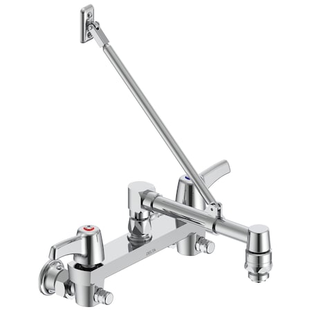 Delta Commercial 28C2 Two Handle 8 In Wallmount Service Sink Faucet In Chrome 28C2363
