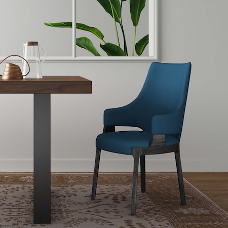 Manhattan Comfort Kara Dining Arm Chair in Blue DC057AR-BL