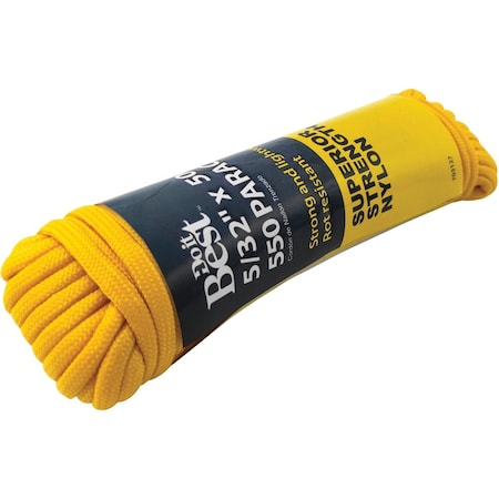 Do It Best 550 5/32'' x 50 Ft. Yellow Nylon Paracord 703127