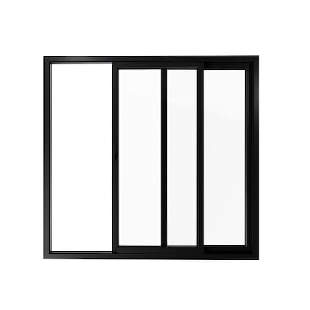 Vdomdoors Patio Exterior Metal-Plastic Sliding Doors / Patio 8166 Matte Black 64" x 80" Left active door / Te PATIO8166BLK-6480-LH
