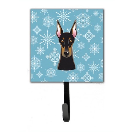 Carolines Treasures Snowflake Doberman Leash and Key Holder BB1679SH4