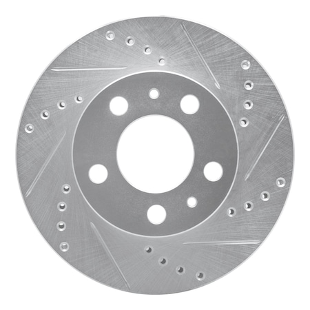 Dynamic Friction Co DFC Brake Rotor - Drilled and Slotted - Silver 631-27005R