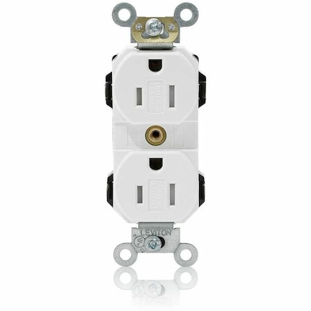 Leviton Lev-Lok Commercial Grade Tamper Resistant Duplex Receptacle, 15 Amp, 125 Volt MT562-SW