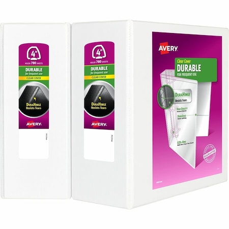 Avery Binder, 4 in Durable View 3 Ring, PK2 09872