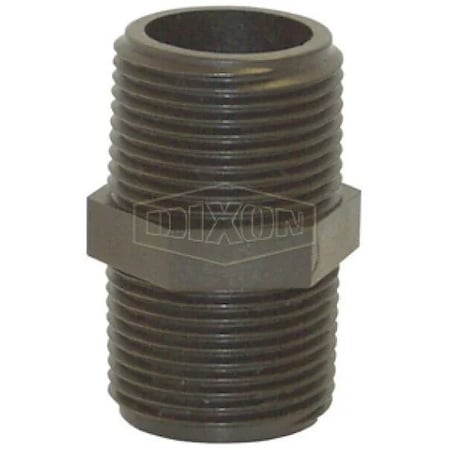 Dixon Hex Pipe Nipple, 3 in x 4 in L MNPT, Polypropylene, Domestic 61769