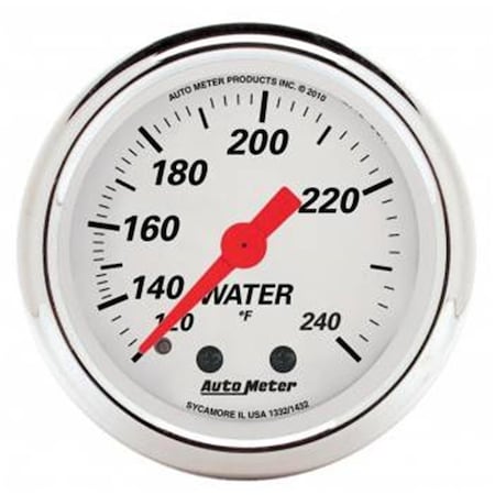 Auto Meter 1332 2.06 in. Artic White Water Temp Gauge - 120-240 deg ATM1332