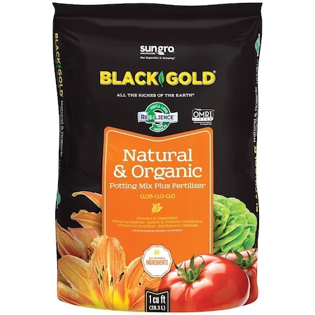 Sun Gro BLACK GOLD Potting Mix, 1 cu-ft Coverage Area, Granular, Brown/Earthy, 70 Bag 1402040 1 CFL P