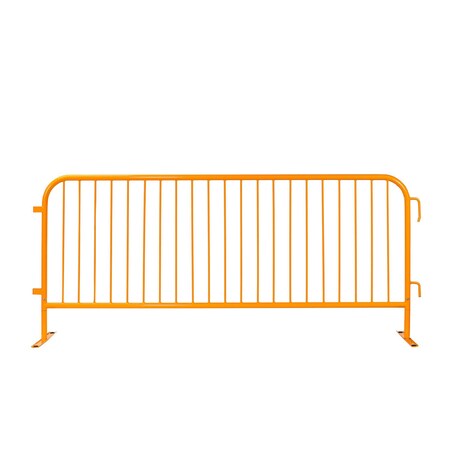 Global Industrial Steel Crowd Control Barrier, 8-1/2'L x 43"H, Flat Feet, Powder Coat Yellow 670862