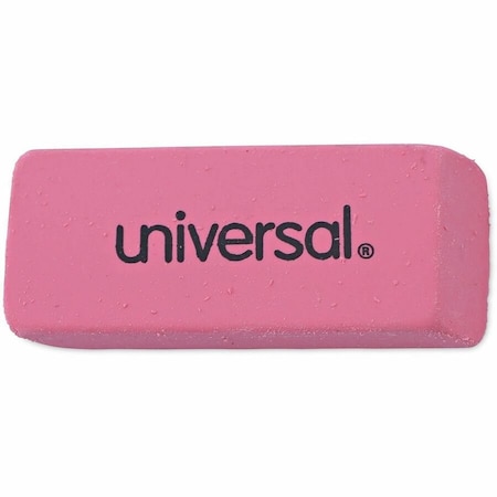 Universal Products Universal Bevel Block Erasers, Rectangular, Small, Pink, Elastomer, 20/Pack UNV55120