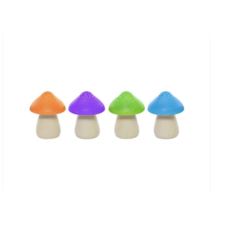 Alpine Multicolored Polyresin 6 in. H Mushroom Solar Statue SLZ433ABB