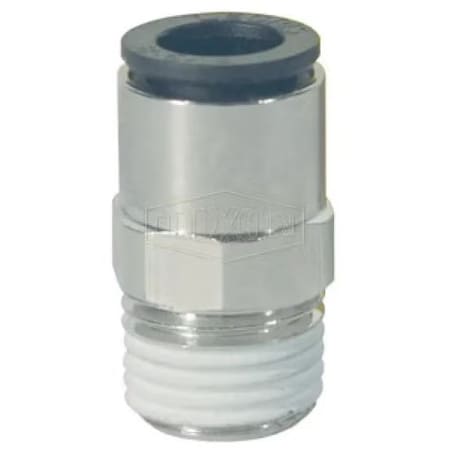 Dixon Push-In Connector, 1/4 in x 4 mm Nominal, Male BSPT x Tube, 290 psi Pressure, Brass, Domestic 31750413