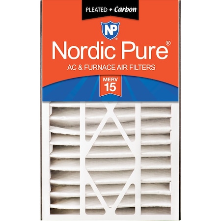 Nordic Pure 16x25x5 Plus Carbon Pleated Air Filter, High Capacity, MERV 15 16x25x5ABM15+C-1