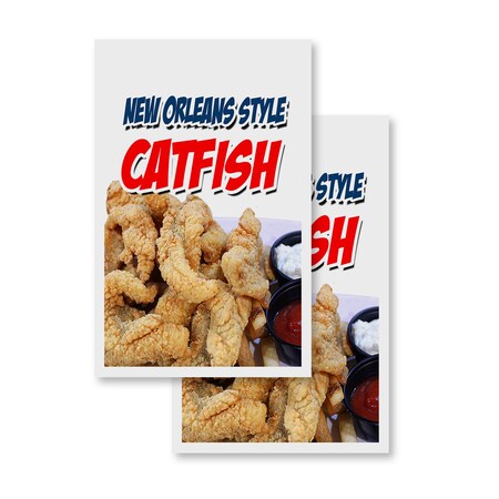 Signmission New Orleans Style Catfish, Vinyl Decals Only 24 Inch x 36 Inch, Vinyl Decal, 2PK DSB-2436-2PACK-New Orleans Style Catfish