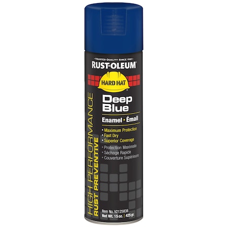 Rust-Oleum Rust Preventative Spray Paint, Deep Blue, Gloss, Solvent, 15 oz. V2125838