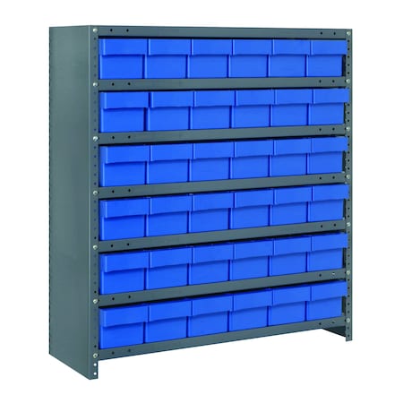 Quantum Storage Systems CLOSED STEEL SHELVING UNIT WITH QED BINS CL1839-626BL