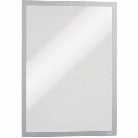 Durable Office Products DURAFRAME Self-Adhesive Magnetic Letter Sign Holder, Silver, 2PK 476923