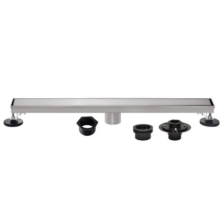 Kingston Brass 28-Inch Stainless Steel Linear Shower Drain with Reversible Tile Insert and Flat Grate BSFK2828