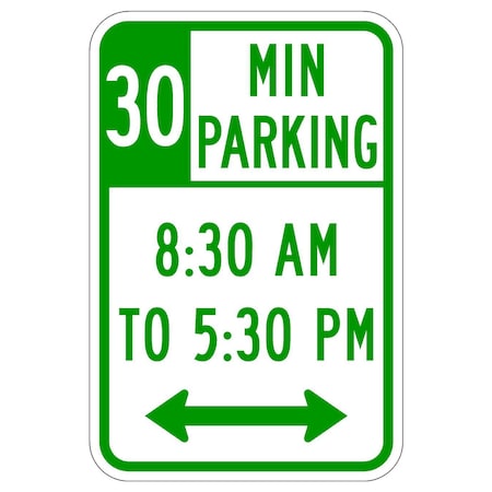 Sign Solutions Usa Parking Sign, 12 in W, Aluminum Sign, White DUS06DWT1218R7-10830