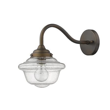 Homeroots Burnished Bronze Vintage Schoolhouse Outdoor Wall Light 398460