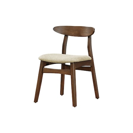 Monarch Specialties Dining Chair, 30-in. Height, Upholstered, Kitchen, Dining Room, Dark Walnut, Sand Fabric, 2PK I 1369