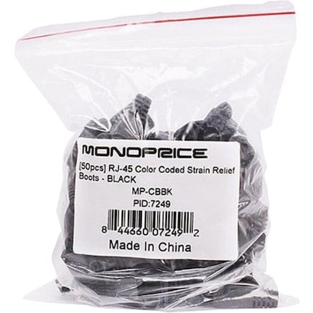 Monoprice Relief Boot, RJ45, Black, PK50 7249