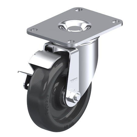 Pegasus Cstr, Swvl Plt, Blck Polyprpyl, 300 lb., Brk P12S-PB050D-P2-WB