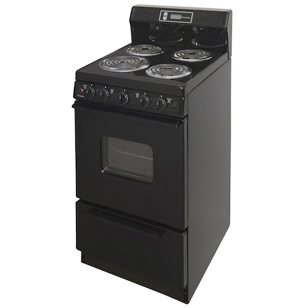 Premier Electric Range, 20 inW x 44 inH x 25.5 inD, 2.42 cu. ft. Oven, Windowed Oven Door, Coil Top, Black 805695