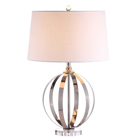 Jonathan Y Logan 26" Metal Orb LED Table Lamp, Polished Nickel JYL1086A