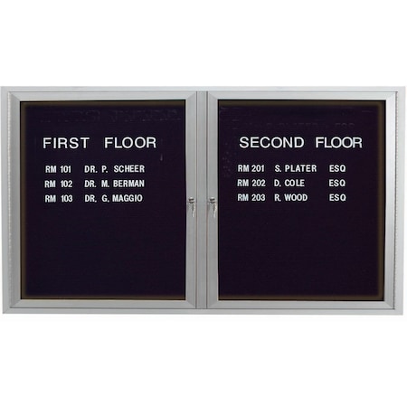 Aarco Illuminated Outdoor Enclosed Directory w/ Al Frame, Clear Satin Anodized Finish, 36''Hx60''W OADC3660I