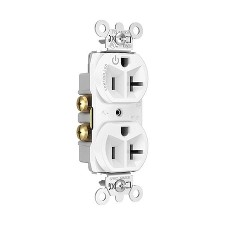 Pass & Seymour Duplex Straight Blade Receptacle, 5-20R, 20 A, 125V AC, 2 Pole, 3 Wire, Grounded 5362CHW