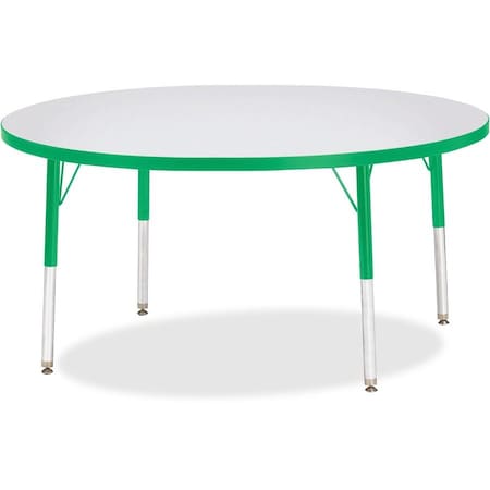Jonti-Craft Berries Round Activity Table, 48 in. Diameter, E-height, Freckled Gray/Green/Gray 6433JCE119
