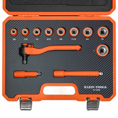 Klein Tools Insulated Ratchet and Socket Set, 12-Piece 47110INS