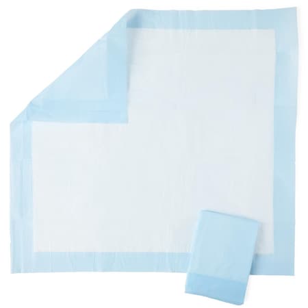 Medline Protection Plus Underpad, Light Absorbency, 23in x 24in, Blue, Bulk Packaged, 200PK MSC281225