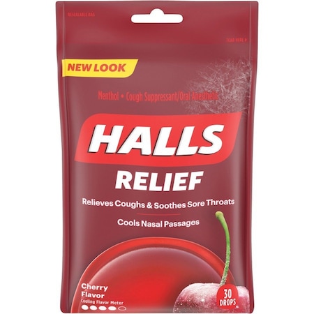 Cadbury Halls Cherry Cough Drops, Red, 12PK CDB62182