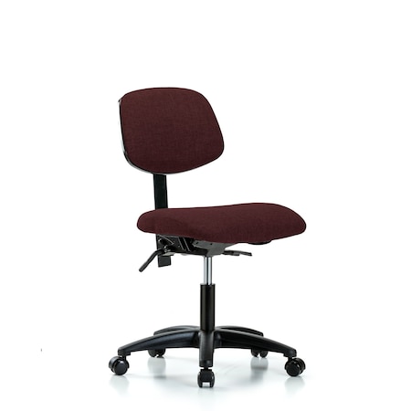 Blue Ridge Ergonomics Desk Chair Desk Chair, Fabric, Casters, Bur, No Arms, 19" to 24" Height, Fabric, Burgundy BR-FDHCH-RG-T0-A0-RC-F41
