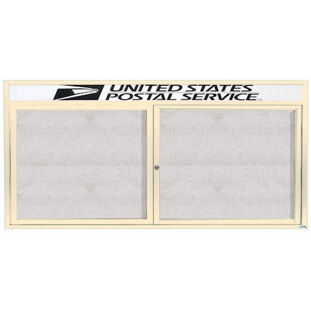 Aarco Outdoor Enclosed Bulletin Board w/ Al Frame Header, Powder Coated Ivory, Neutral 36''Hx72''W ODCC3672RHIV