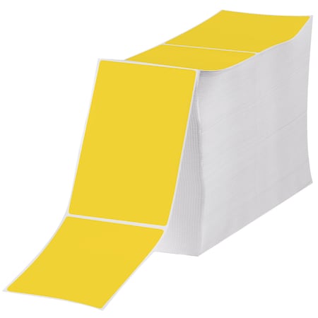 Tape Logic 4 x 6in Yellow Direct Thermal Label Fanfold, 2PK THL577