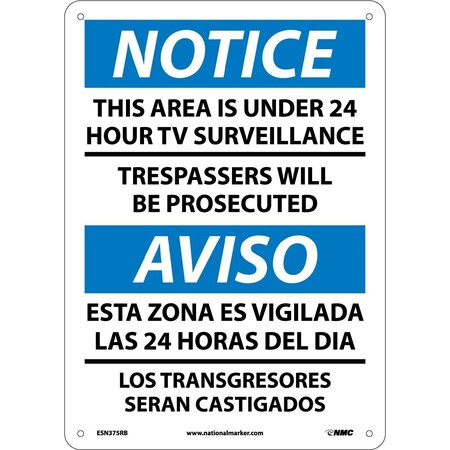 Nmc Notice Under Surveillance Sign - Bilingual, ESN375RB ESN375RB